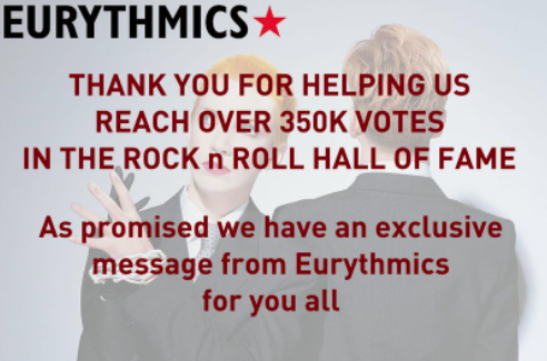Eurythmics Exclusive Message